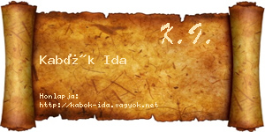 Kabók Ida névjegykártya